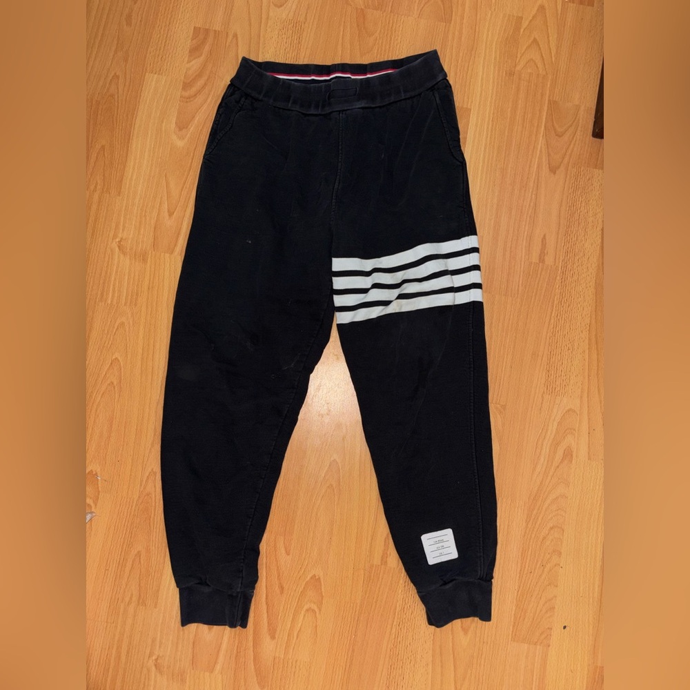 Thom Browne 4-Bar Striped Sweatpants Black Size 3